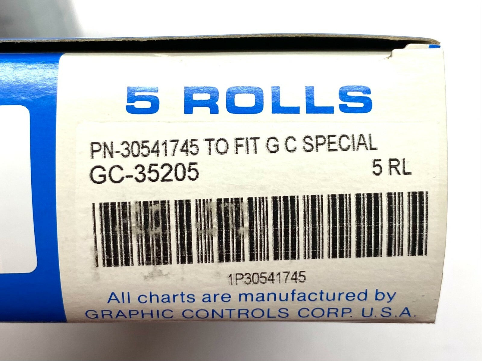 Graphic Controls 30541745 Strip Recording Charts BOX OF 5 Rolls - Maverick Industrial Sales