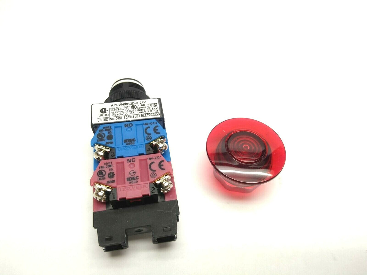 AYLW49912D-R-24V | IDEC TW Series Push Pull 22mm Emergency Stop Button - New - Maverick Industrial Sales