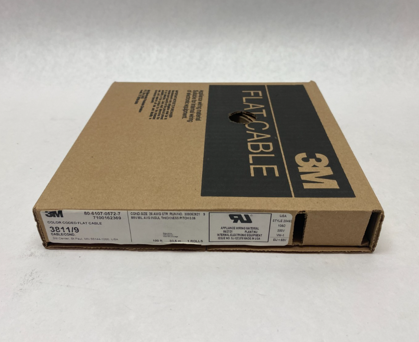 3M 7100162369 Color Coded Flat Cable, 3811 Series, 3811/9-Conductor BOX OF 100' - Maverick Industrial Sales