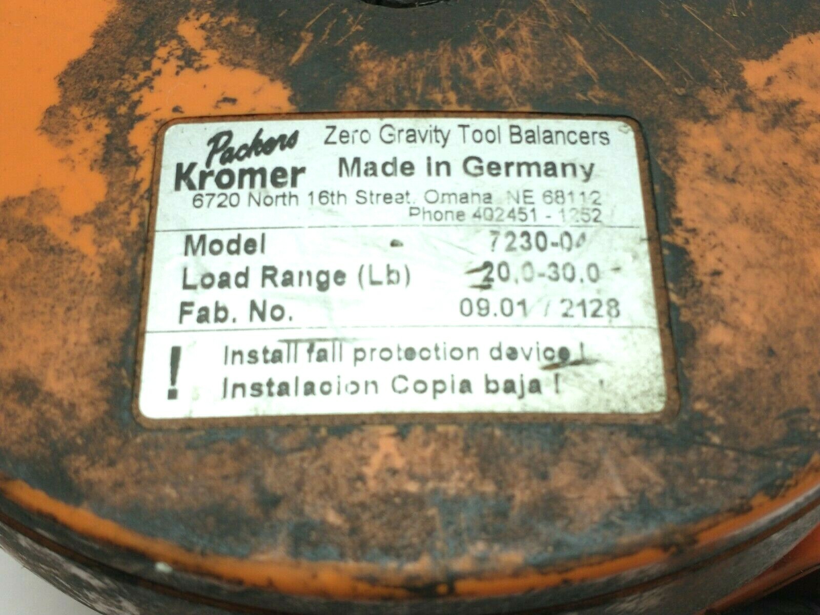 Packers Kromer 7230-04 Medium-Duty Zero Gravity Tool Balancer 20-30Lbs Load - Used - Maverick Industrial Sales