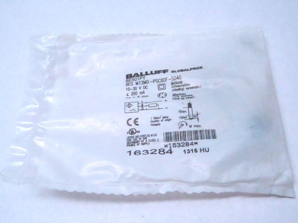 Balluff BRS M12MD-PSC80F-S04G Proximity Sensor BES01PY 10-30VDC - Maverick Industrial Sales