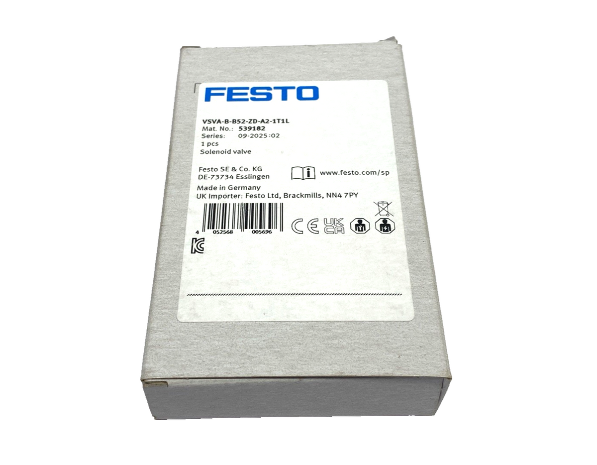 VSVA-B-B52-ZD-A2-1T1L | Festo Solenoid Valve, 5/2-Way Double Solenoid 539182 - New – Open box - Maverick Industrial Sales