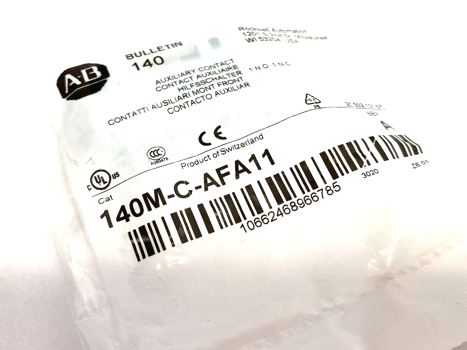 140M-C-AFA11 | Allen Bradley Ser. A Auxiliary Contact 1 N.O. 1 N.C. - New - Maverick Industrial Sales