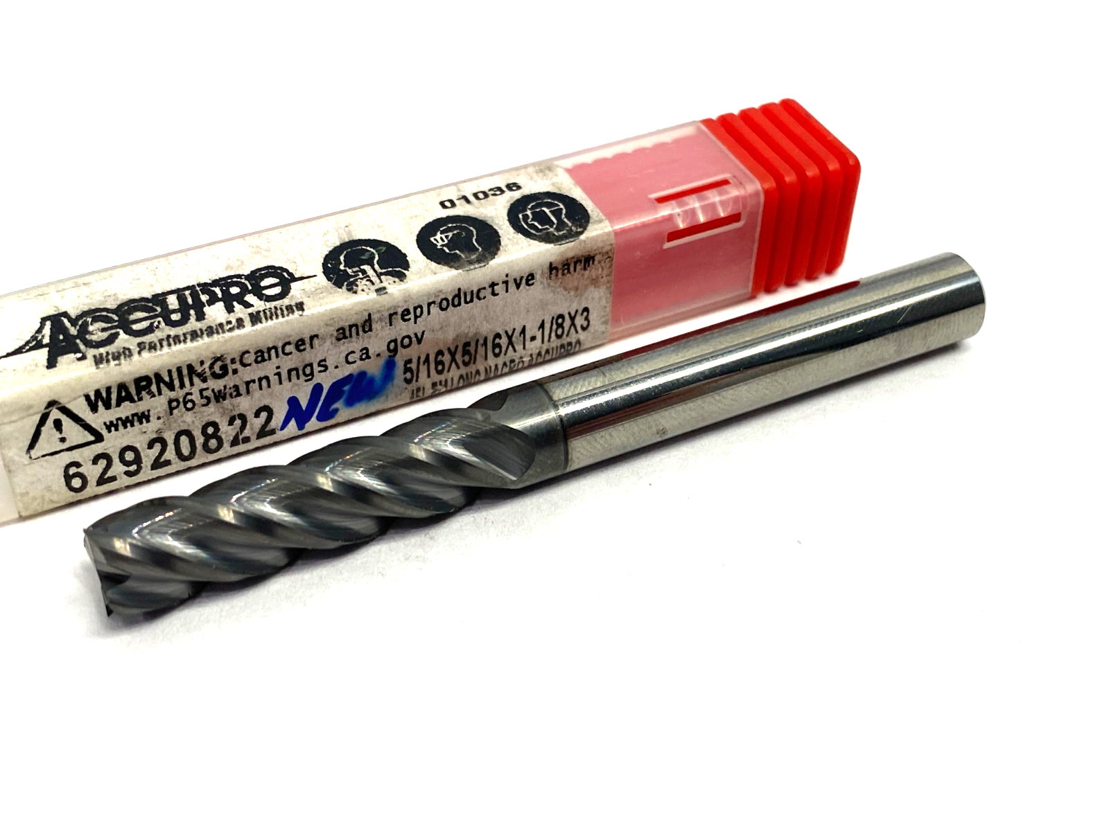 Accupro 62920822 Square End Mill: 5/16" Dia, 1-1/8" LOC, 4 Flute, Solid Carbide - Maverick Industrial Sales