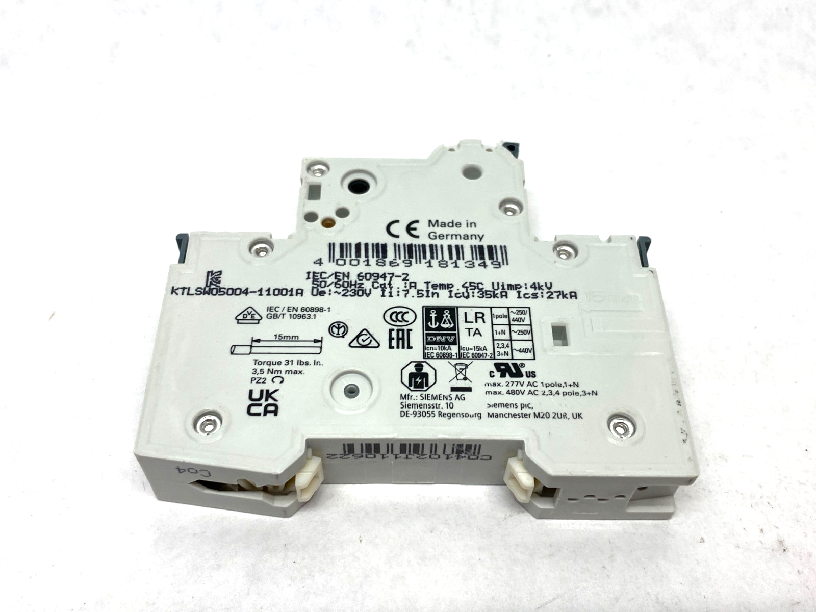 Siemens 5SY4104-7 Miniature Circuit Breaker 1-Pole MCB C4 - Maverick Industrial Sales