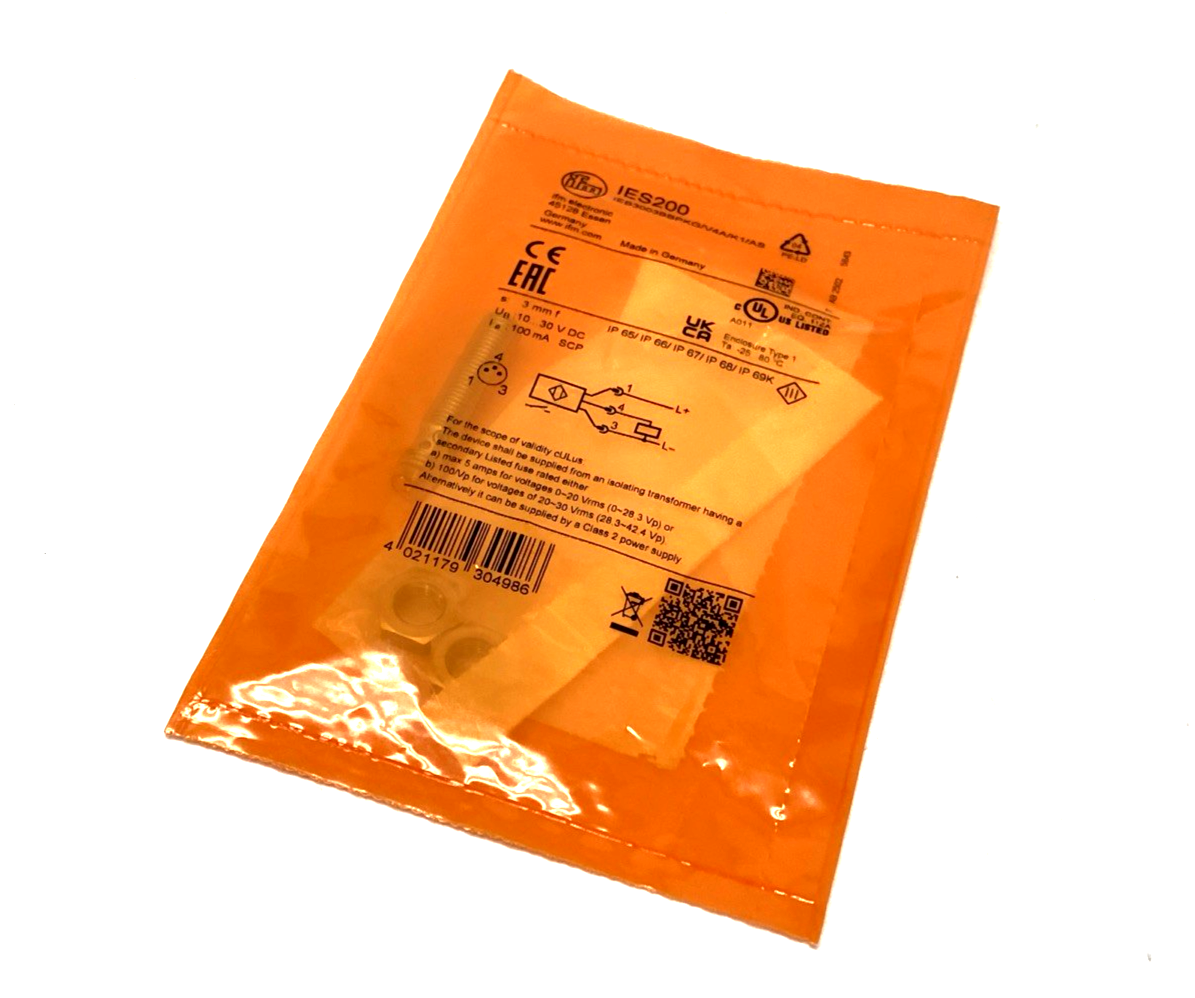 IES200 | ifm Inductive Sensor M8 3-Pin IEB3003BBPKG/V4A/K1/AS - New - Maverick Industrial Sales
