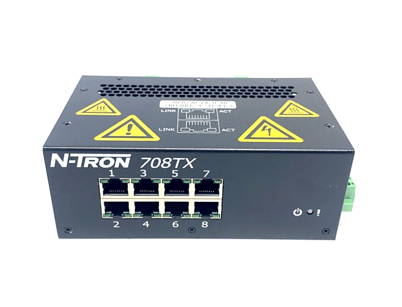 Red Lion N-Tron 708TX 8-Port Fully Managed Ethernet Switch, 10/100BaseTX RJ-45 - Maverick Industrial Sales