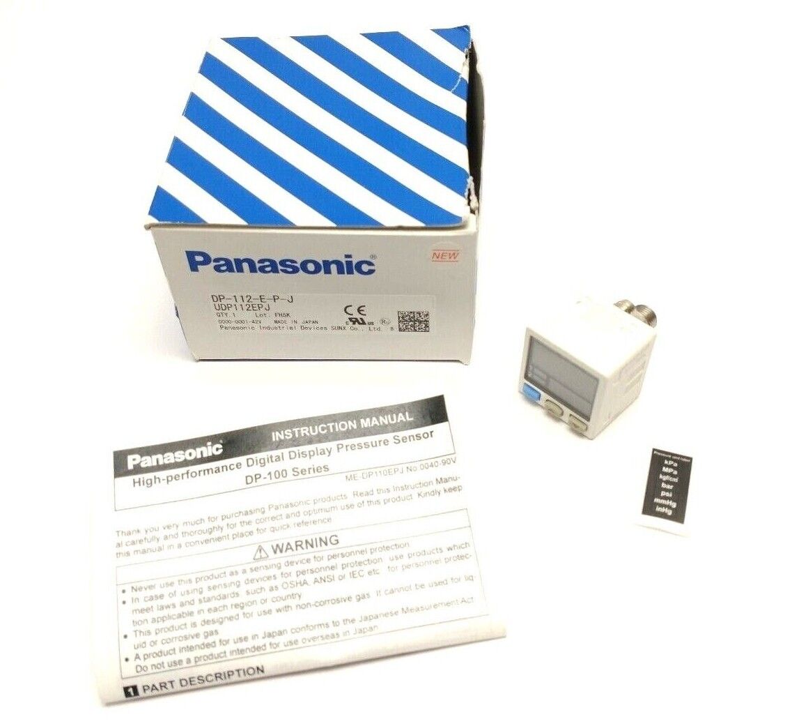 Panasonic DP-112-E-P-J Dual Display Digital Pressure Sensor -14.6 To 146.4 PSI - Maverick Industrial Sales