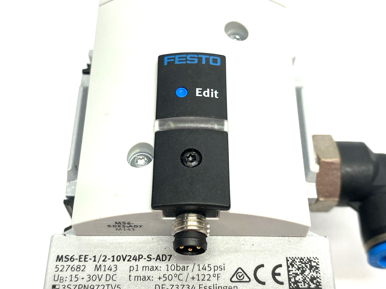 Festo MS6-EE-1/2-10V24P-S-AD7 On/Off Soft Start Valve, Built-In Switch 527682 - Maverick Industrial Sales