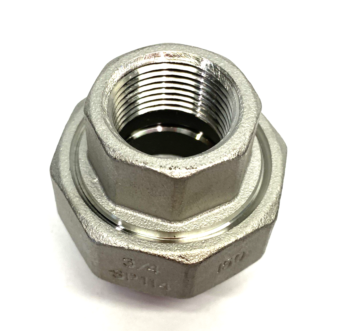 None | 3/4" NPT Female 304 Stainless Steel Union Pipe Fitting, Class 150 SP114 - New – Open box - Maverick Industrial Sales