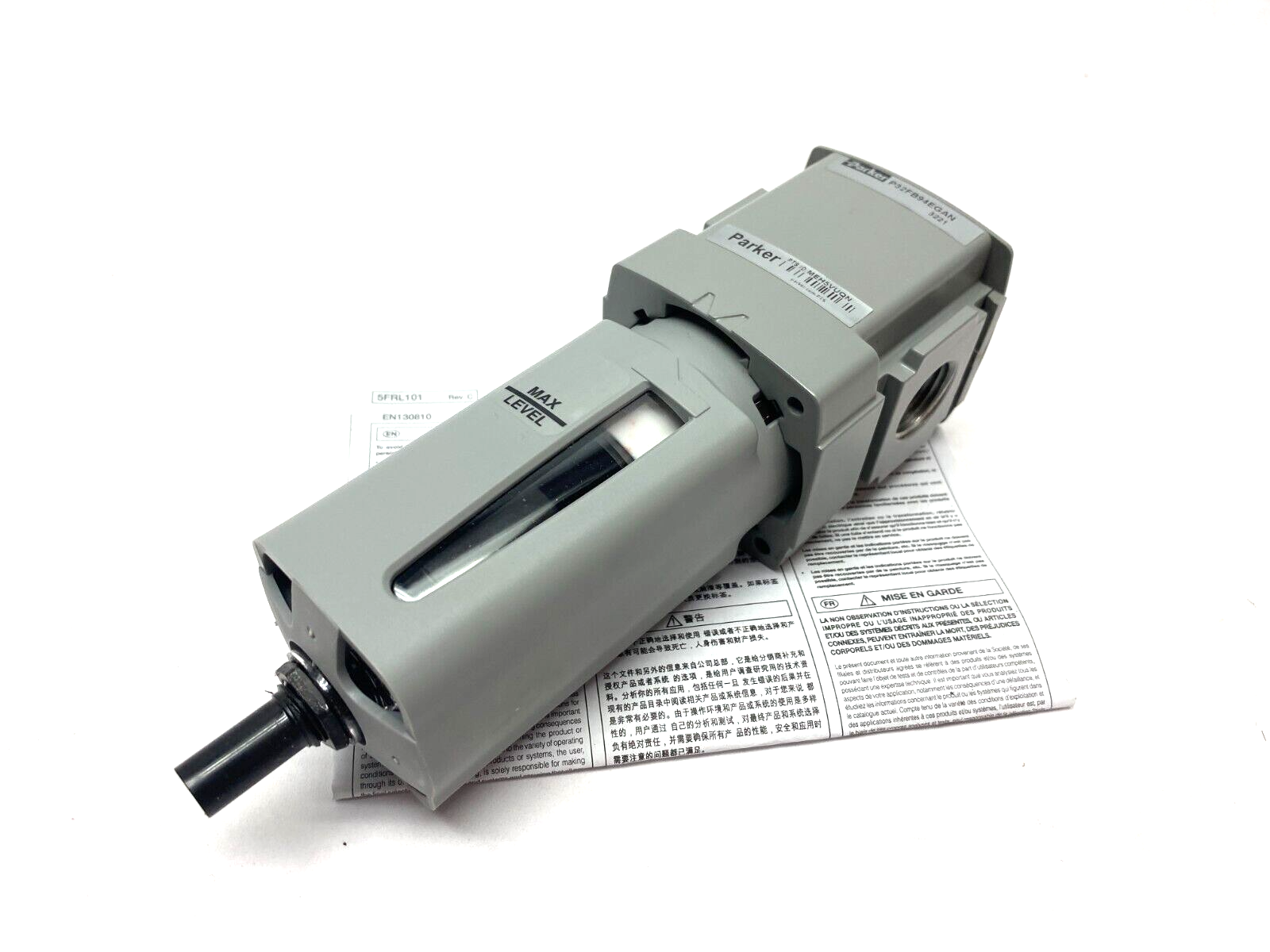Parker P32FB94EGAN Compact Airline Particulate Filter 1/2" NPT Ports - Maverick Industrial Sales