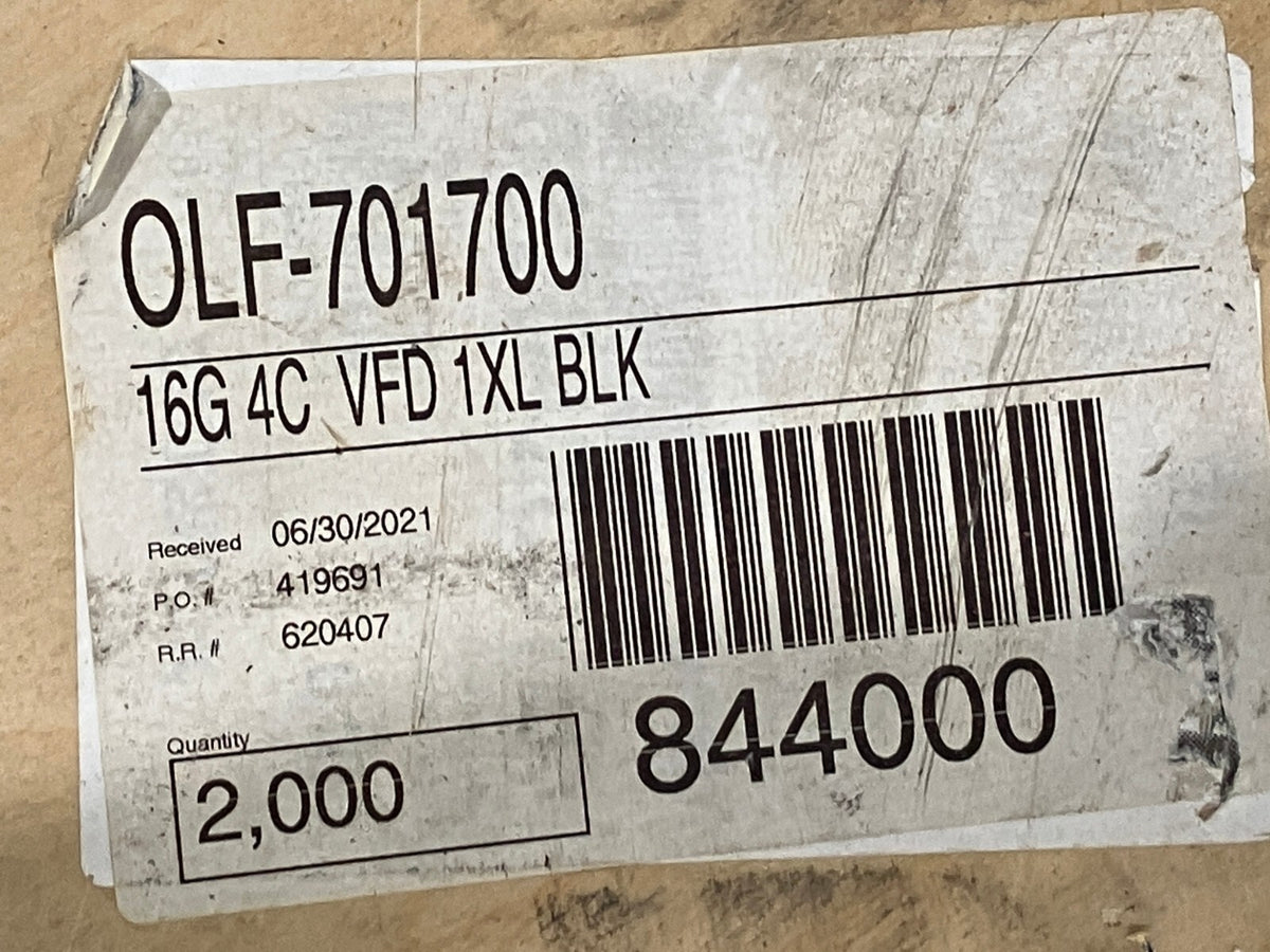 701700 | Lapp Multiconductor Cable, Shielded, 4 Conductor, 16 AWG, Black 1280' FT - New – Open box - Maverick Industrial Sales