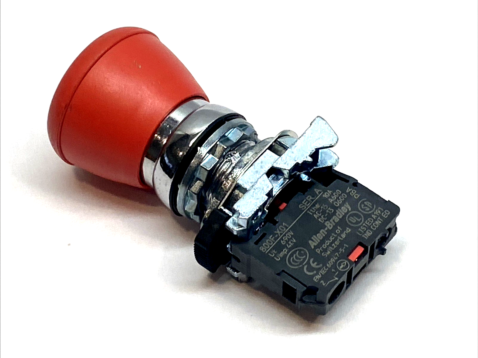 800FM‑MP44 | Allen‑Bradley Red 40mm Push‑Pull Mushroom Operator 22mm - Used - Maverick Industrial Sales