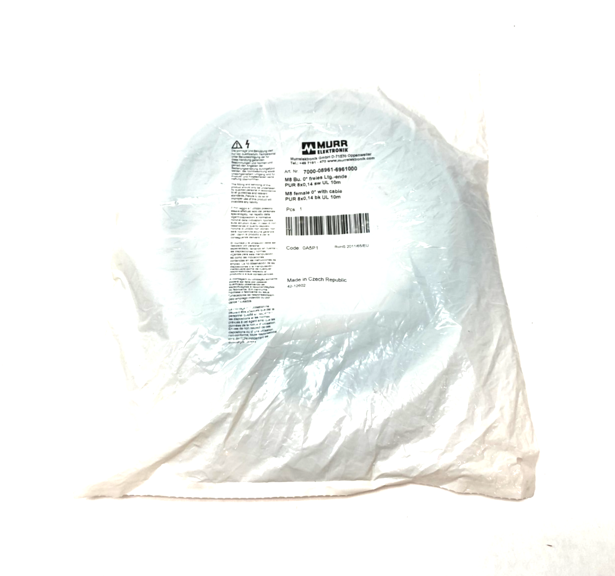 Murrelektronik 7000-08961-6961000 Single Ended 0-Degree Cordset M8 Female 10m - Maverick Industrial Sales