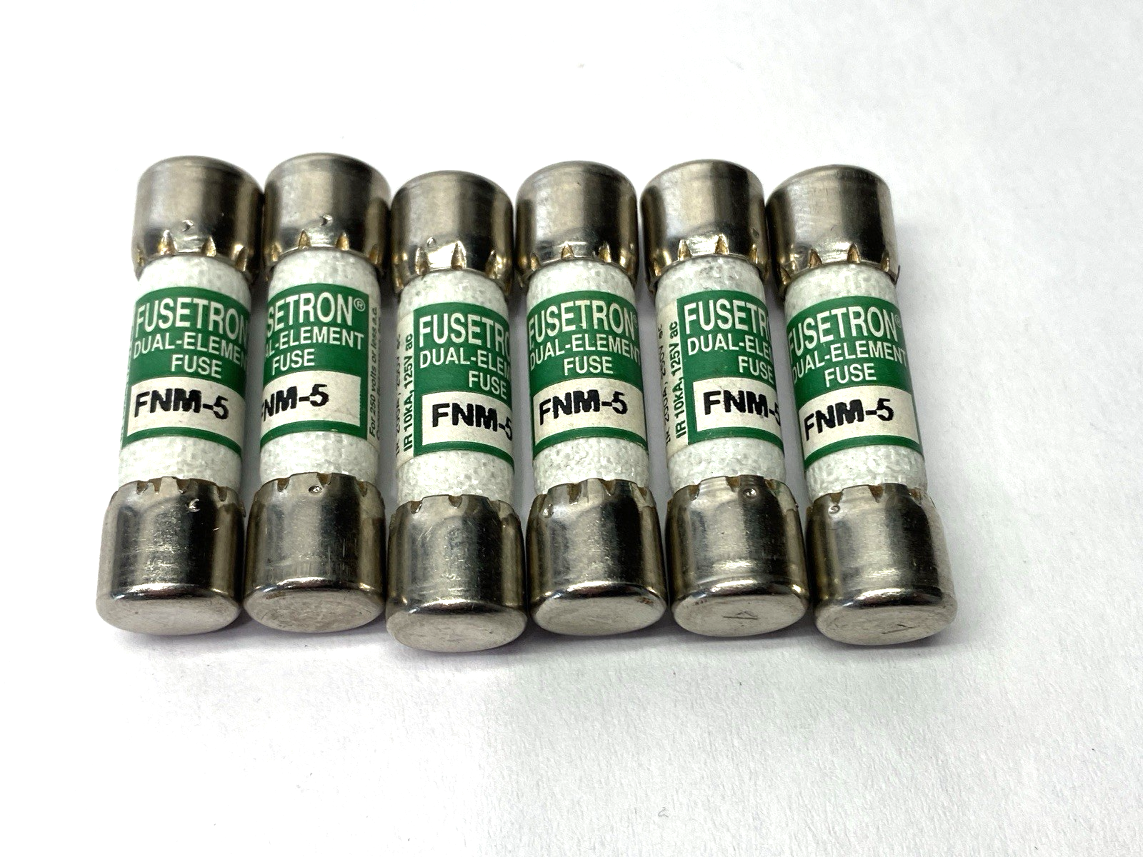 Cooper Bussmann FNM-5 Fusetron Time-Delay Midget Fuse 250V 5A LOT OF 6 - Maverick Industrial Sales