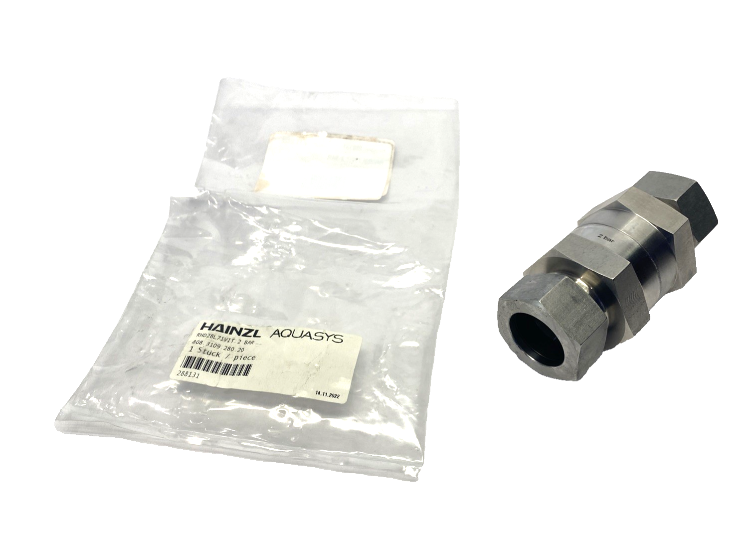 Hainzl Aquasys RHD28L71VIT 2 Bar Check Valve H-Kon 288131, 808.3109.280.20 - Maverick Industrial Sales
