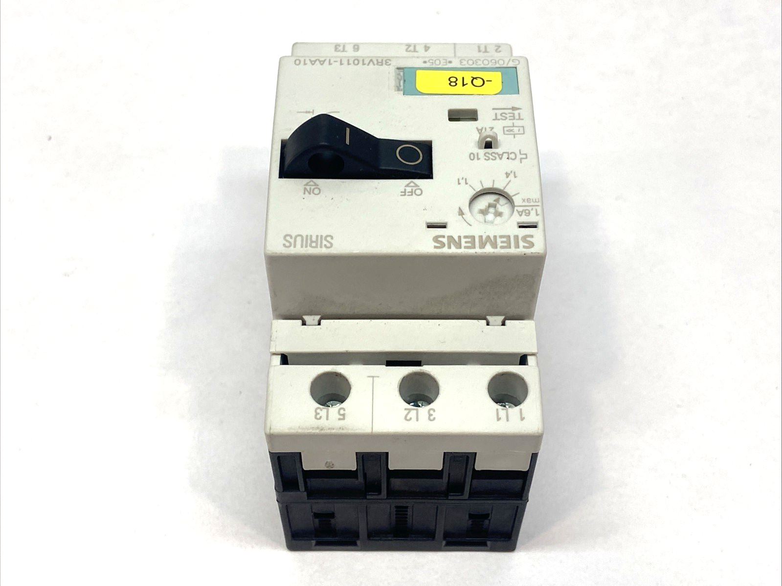 Siemens 3RV1011-1AA10 Sirius Manual Motor Starter Contactor MISSING 3RV1901-1E - Maverick Industrial Sales