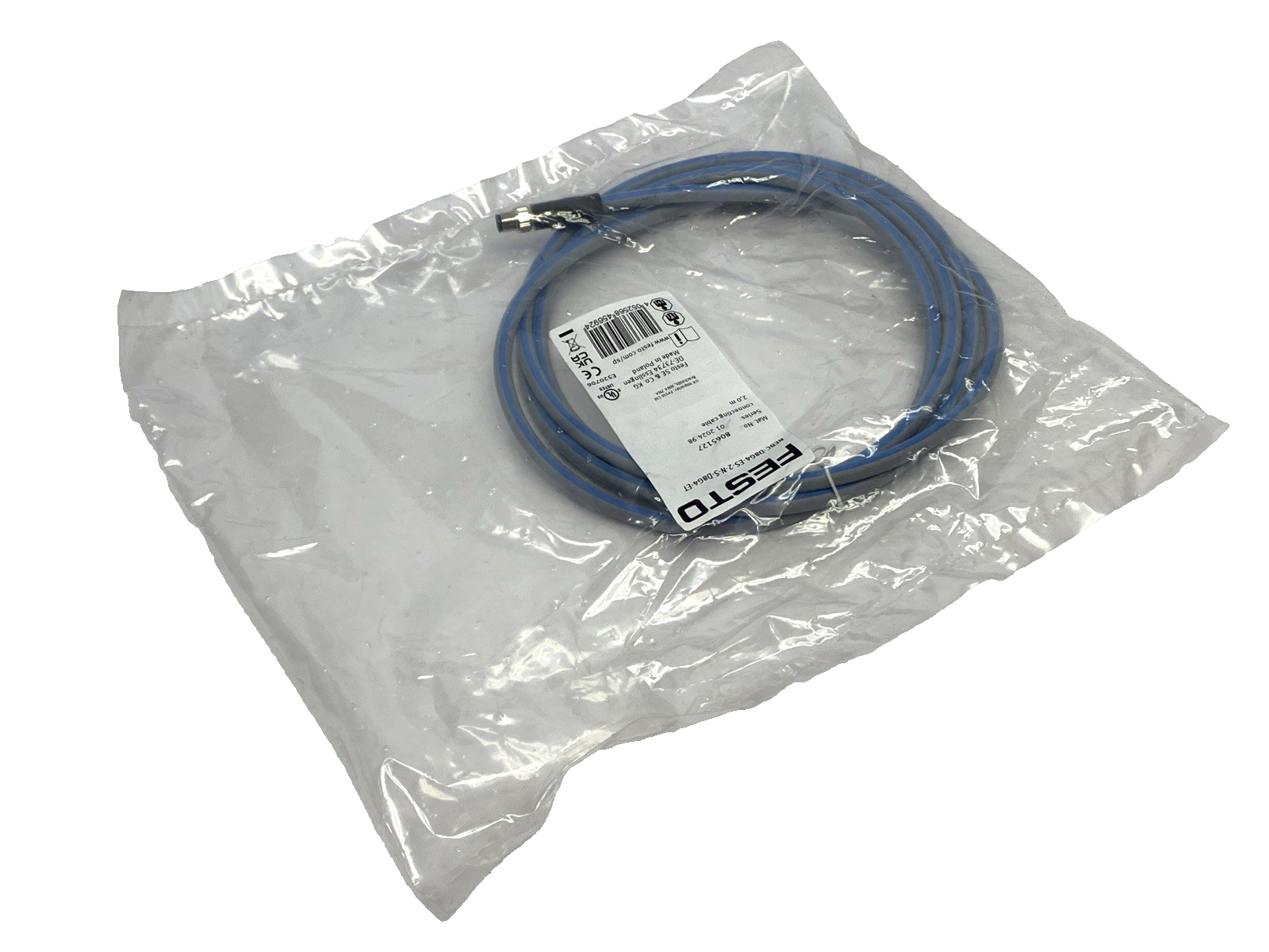 Festo NEBC-D8G4-ES-2-N-S-D8G4-ET Double-Ended M8 4-Pin M Connector Cable 8065127 - Maverick Industrial Sales
