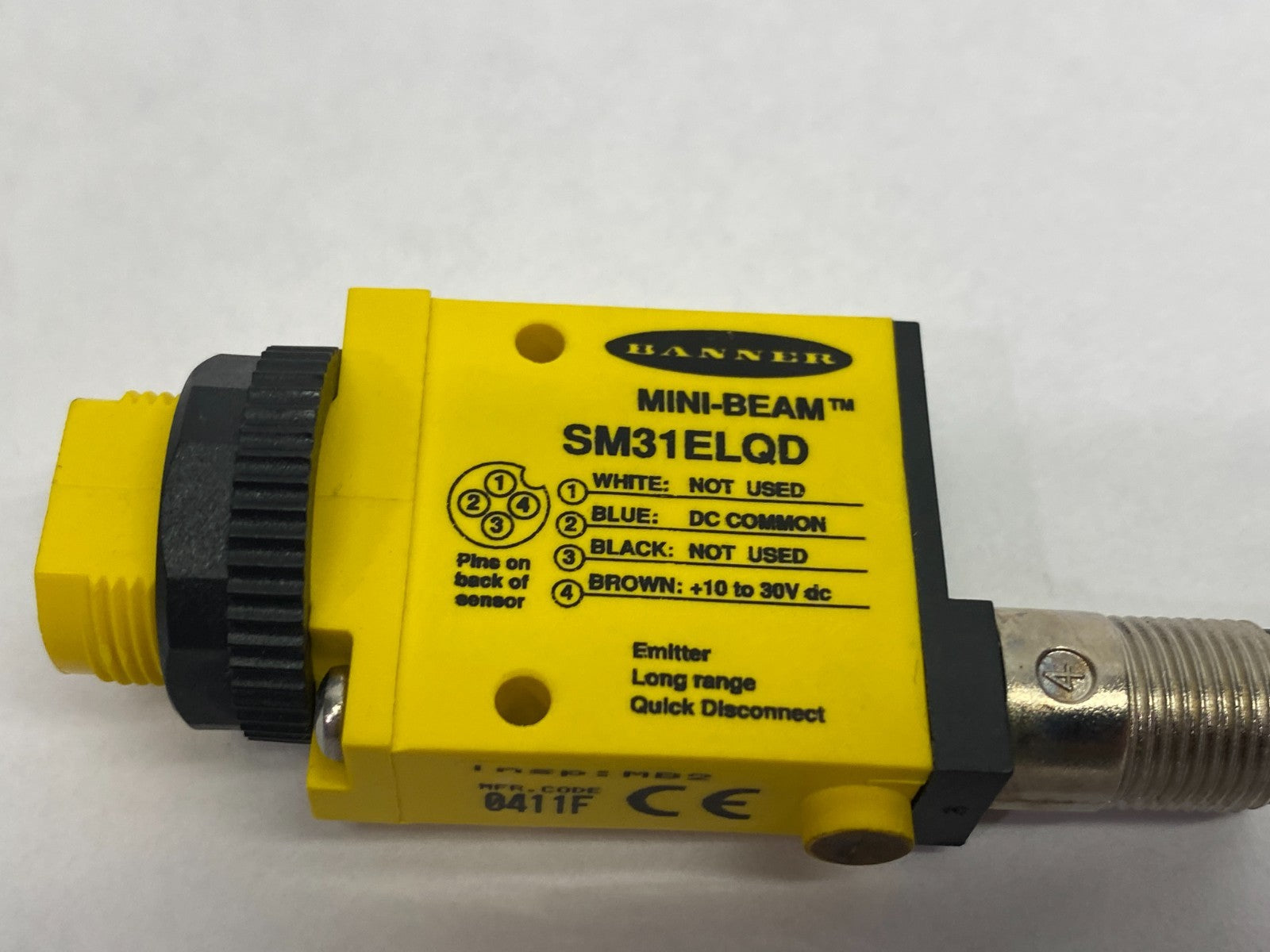 Banner SM31ELQD MINI-Beam Emitter Range: 30 m 4-Pin M12 Integral QD 26952 - Maverick Industrial Sales