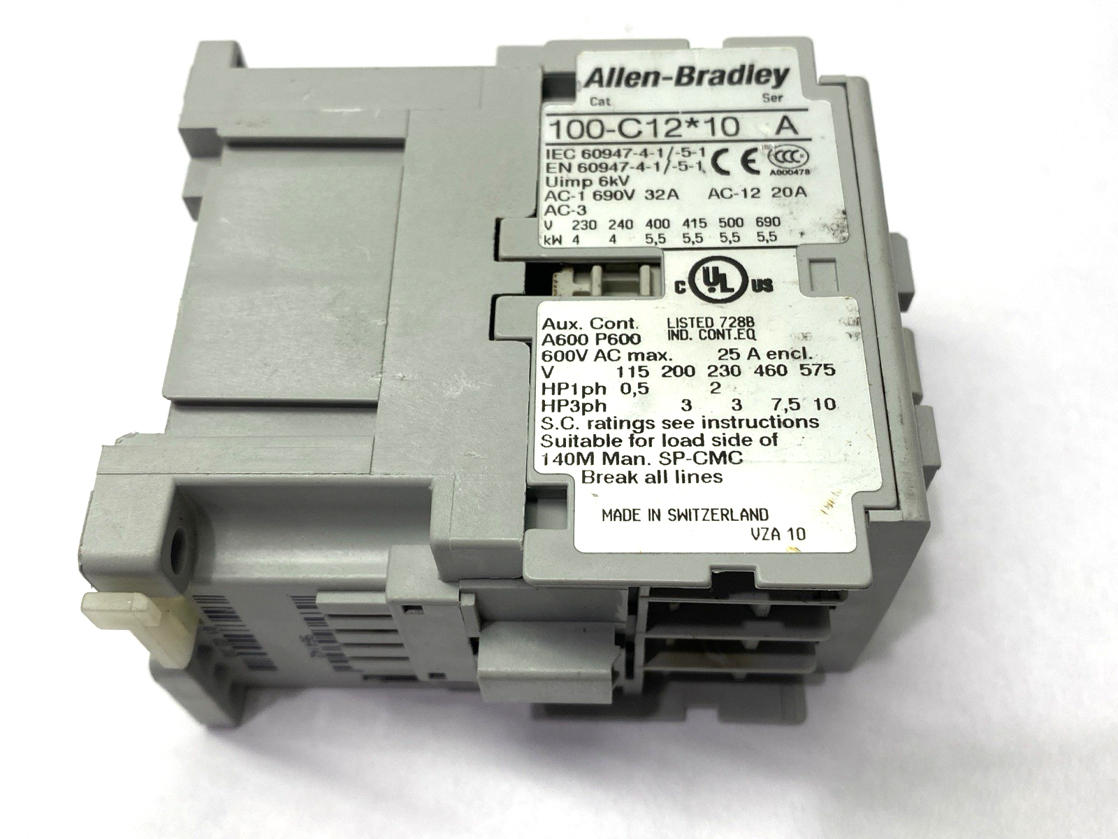 Allen Bradley 100-C09A10 IEC Contactor 600V 25A Ser. A - Maverick Industrial Sales