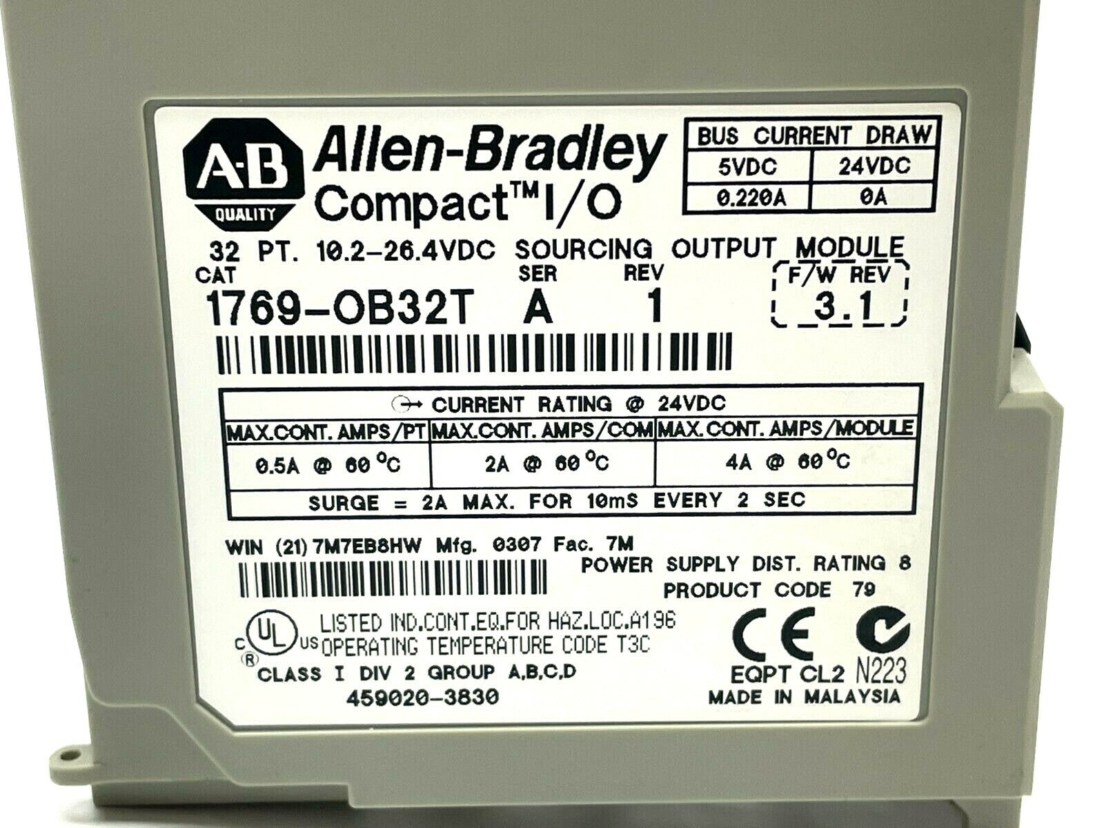 1769-OB32T | Allen-Bradley Compact I/O 32 PT. Output Module - For parts or not working - Maverick Industrial Sales