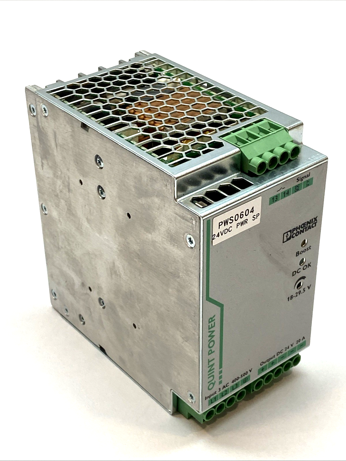 QUINT-PS/3AC/24DC/20 | Phoenix Contact Power Supply 24VDC 20A DIN Rail 2866792 - Used - Maverick Industrial Sales