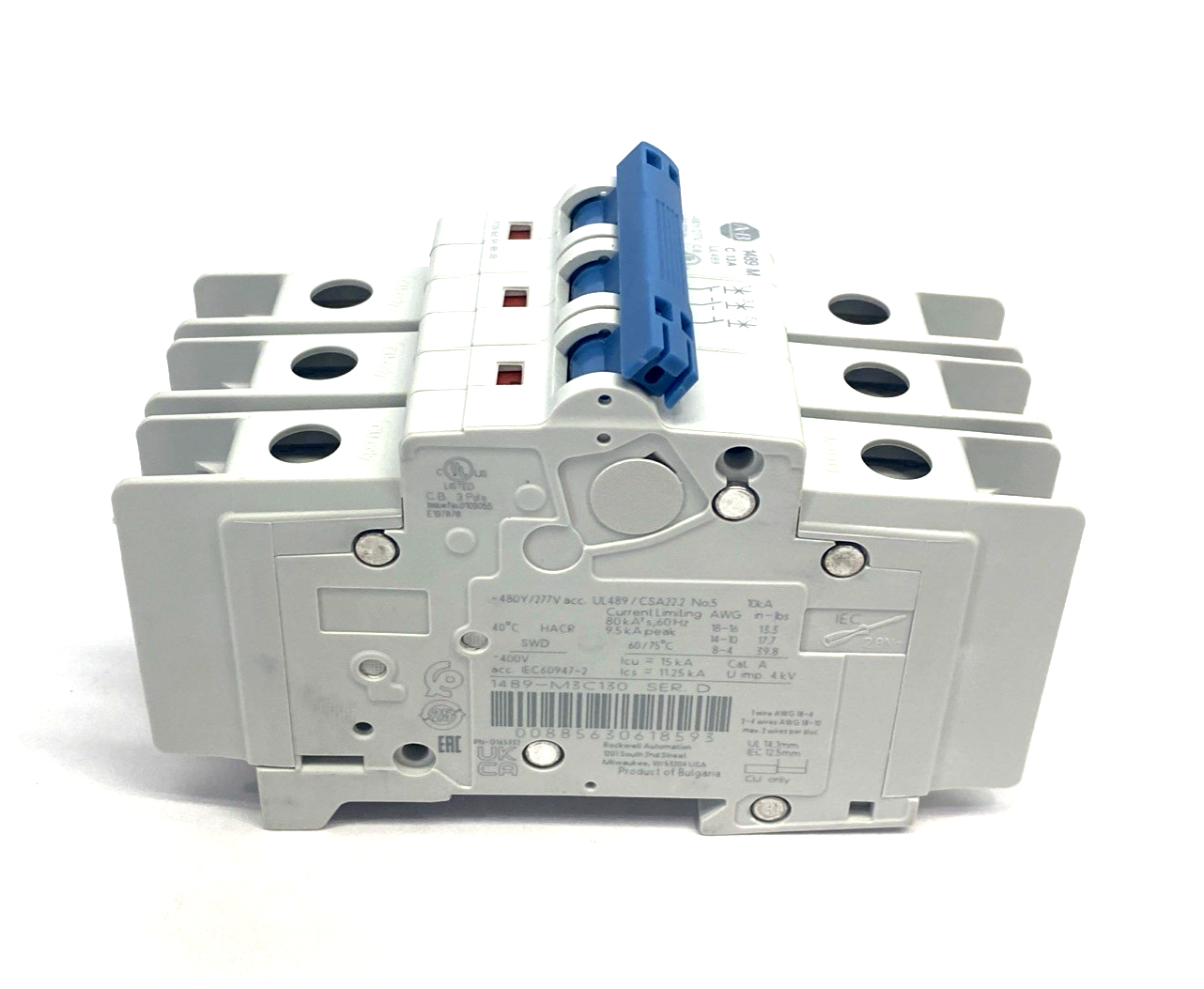 Allen Bradley 1489-M3C130 Ser. D Miniature Circuit Breaker 13A 3P Trip C - Maverick Industrial Sales