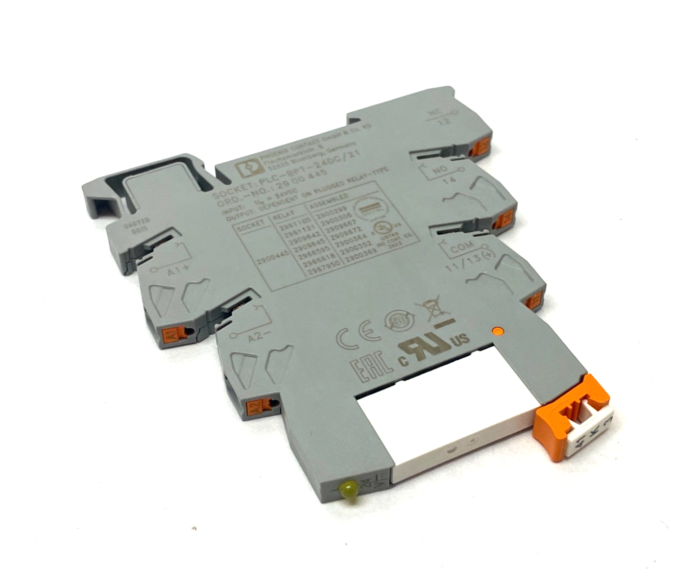Phoenix Contact PLC-BPT-24DC/21 Plug-In Relay Base 2900445 w/ 2961105 Relay - Maverick Industrial Sales