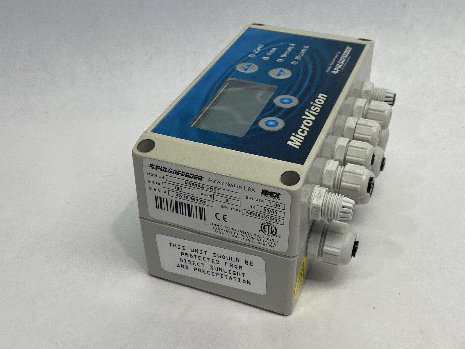 MVS1XA-NCT | Pulsafeeder MicroVision Flow Controller Unit 120V 5A Sft. Ver. 1.39 - Used - Maverick Industrial Sales