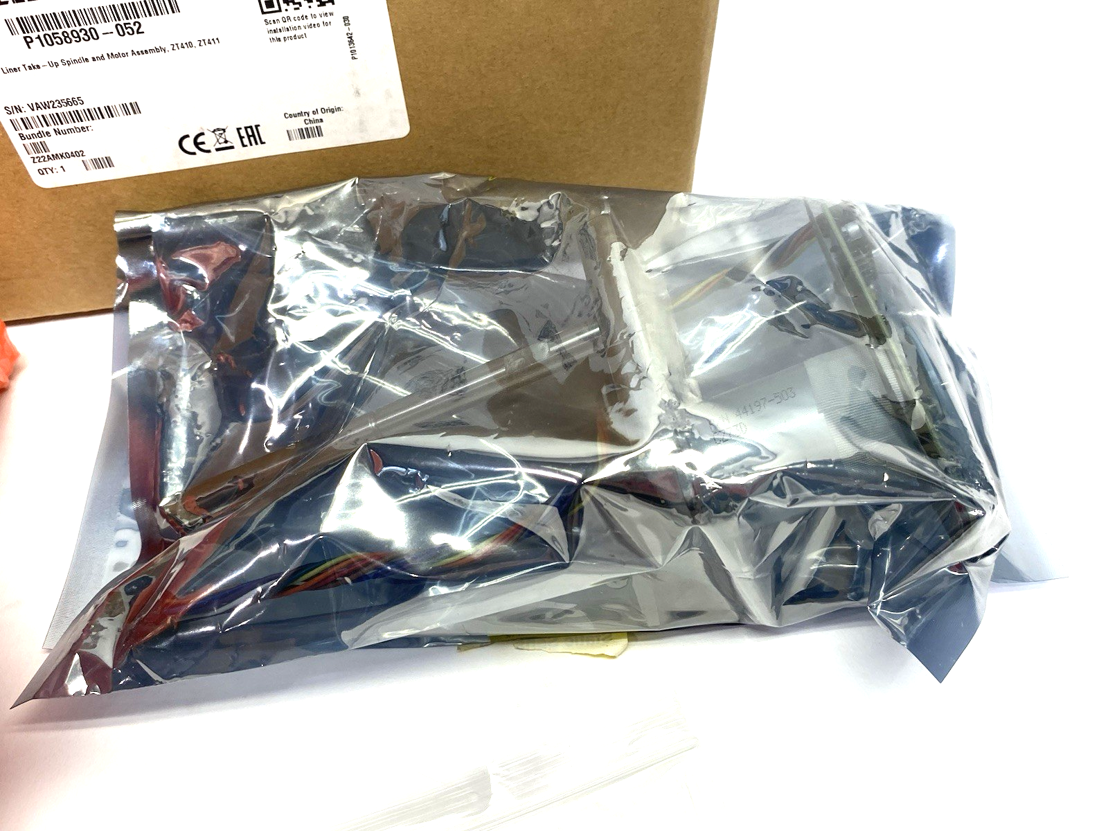 Zebra P1058930-052 Liner Take-Up Kit Spindle and Motor Assembly ZT410, ZT411 - Maverick Industrial Sales