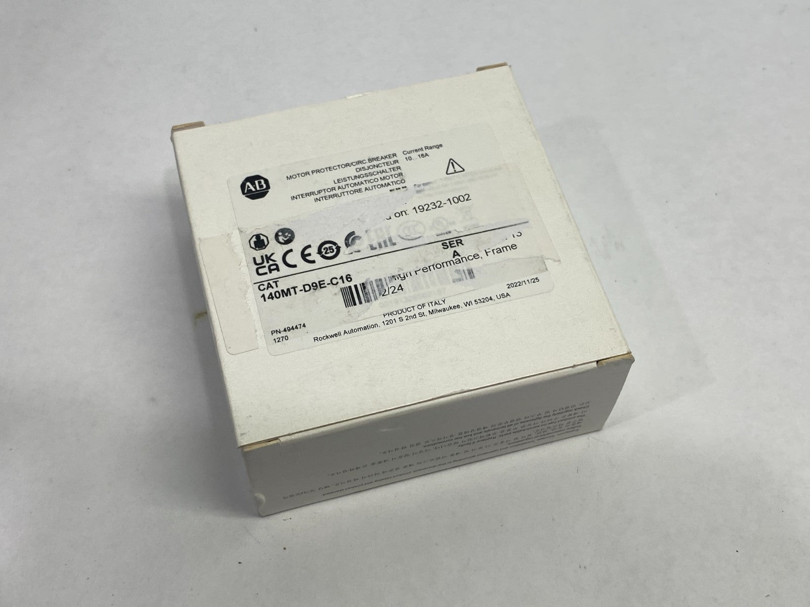 140MT-D9E-C16 | Allen Bradley Ser. A Motor Protection Breaker 10-16A - New – Open box - Maverick Industrial Sales