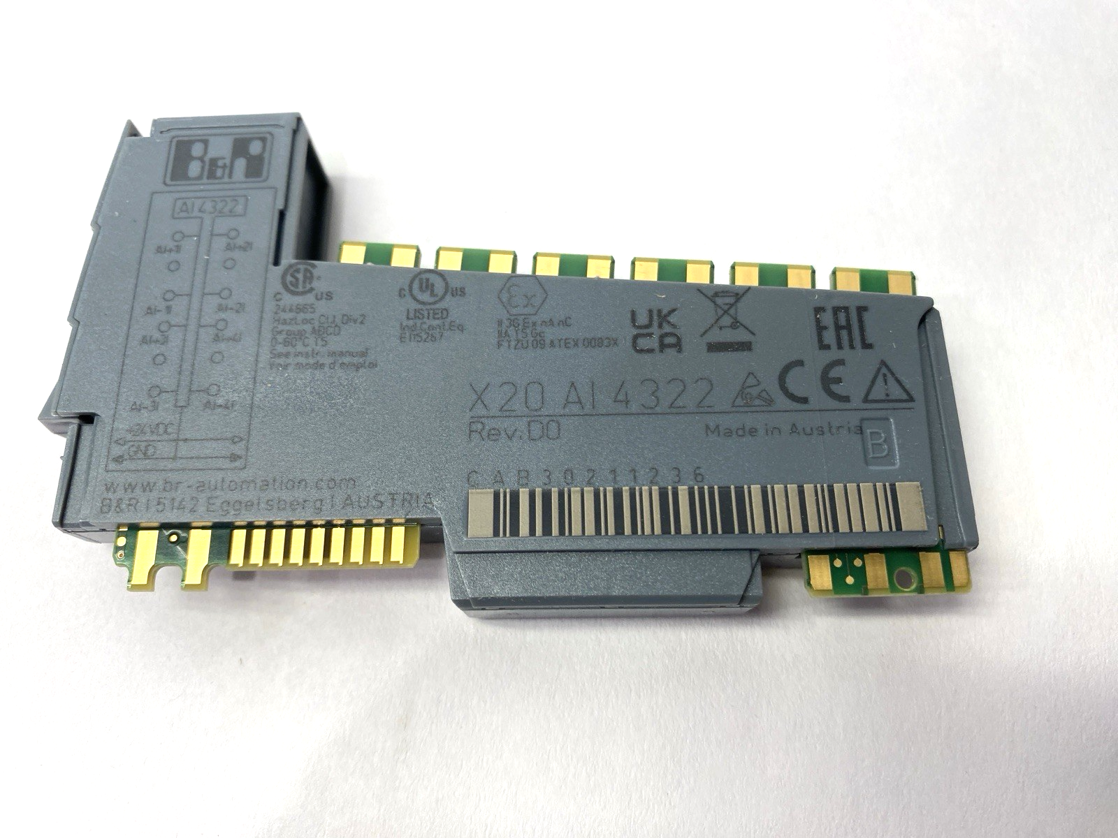 B&R Automation X20AI4322 Rev. D0 Analog Input Module 4-Inputs 12-bit Converter - Maverick Industrial Sales