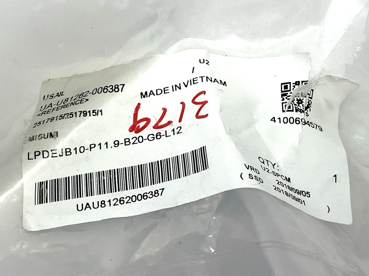 Misumi LPDEJB10-P11.9-B20-G6-L12 Large Head Locating Pin, Round/Diamond Head - Maverick Industrial Sales