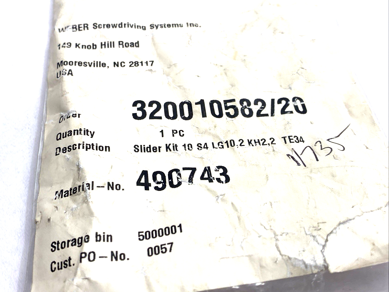 490743 | WEBER Screwdriving Systems Slider Kit 10 S4 LG10, 2 KH2.2, 2 TE34 - New – Open box - Maverick Industrial Sales