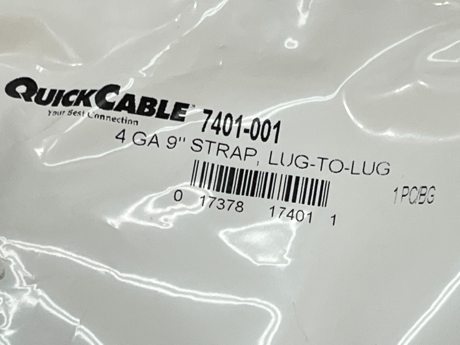 7401-001 | QuickCable Braided Ground Strap 3/8" Hole, 4 Gauge, 9” Lug-To-Lug - New - Maverick Industrial Sales