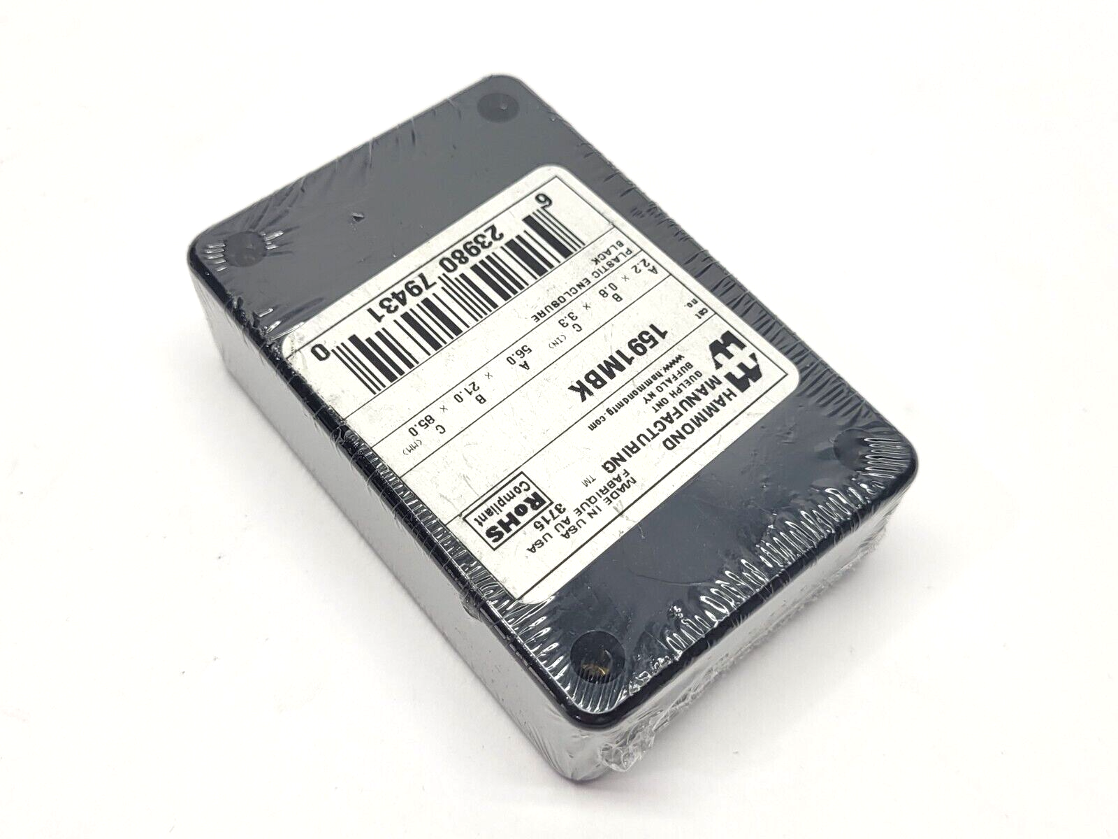 1591MBK | Hammond Manufacturing Plastic Enclosure 2.2" x .8" x 3.3" - New - Maverick Industrial Sales