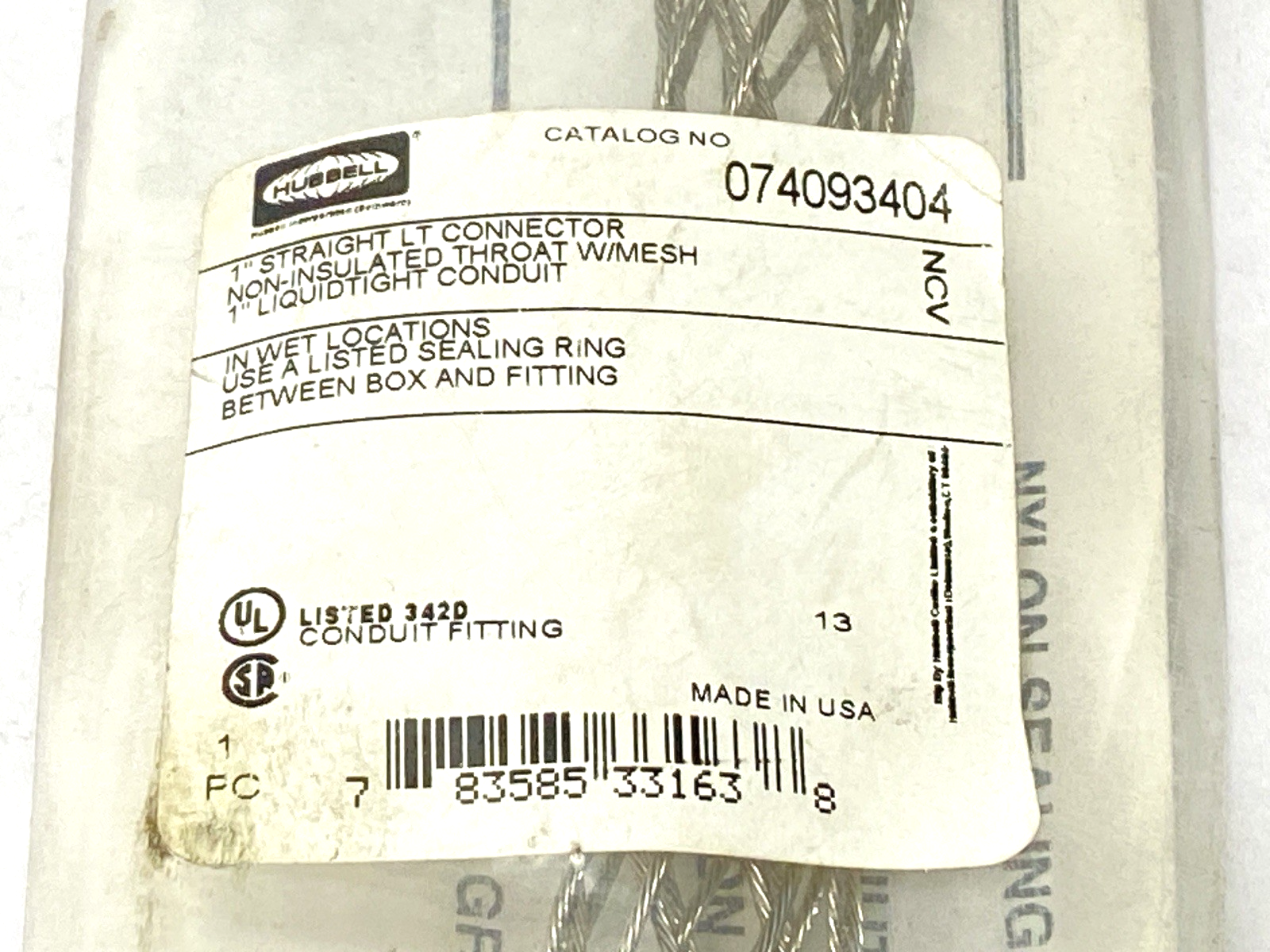074093404 | Hubbell Kellems Liquidtight Conduit Wire Grip Straight 1" - New - Maverick Industrial Sales
