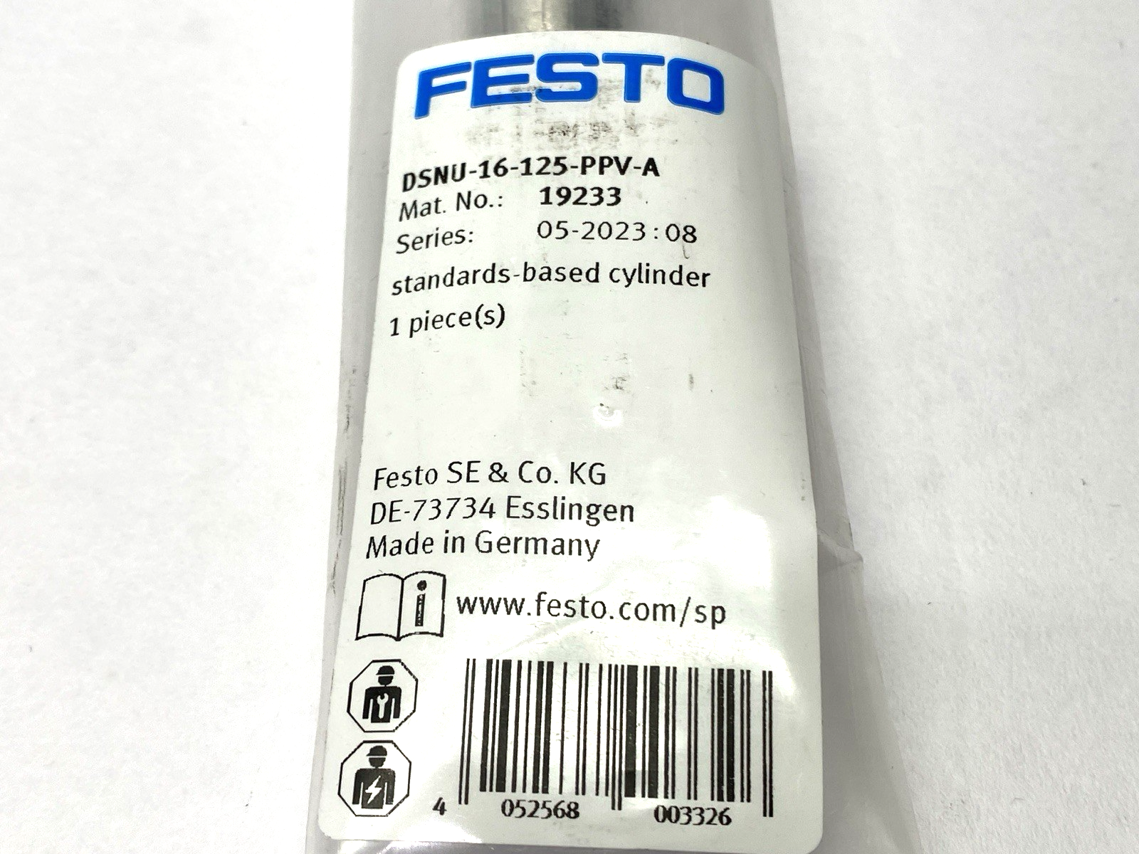 Festo DSNU-16-125-PPV-A Pneumatic Cylinder 19233 - Maverick Industrial Sales