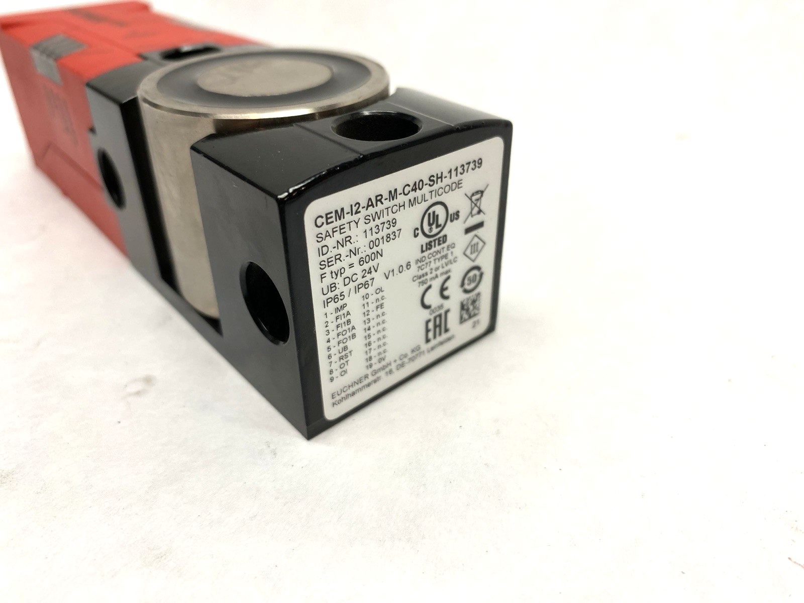 Euchner CEM-I2-AR-M-C40-SH-113739 Safety Switch - Maverick Industrial Sales