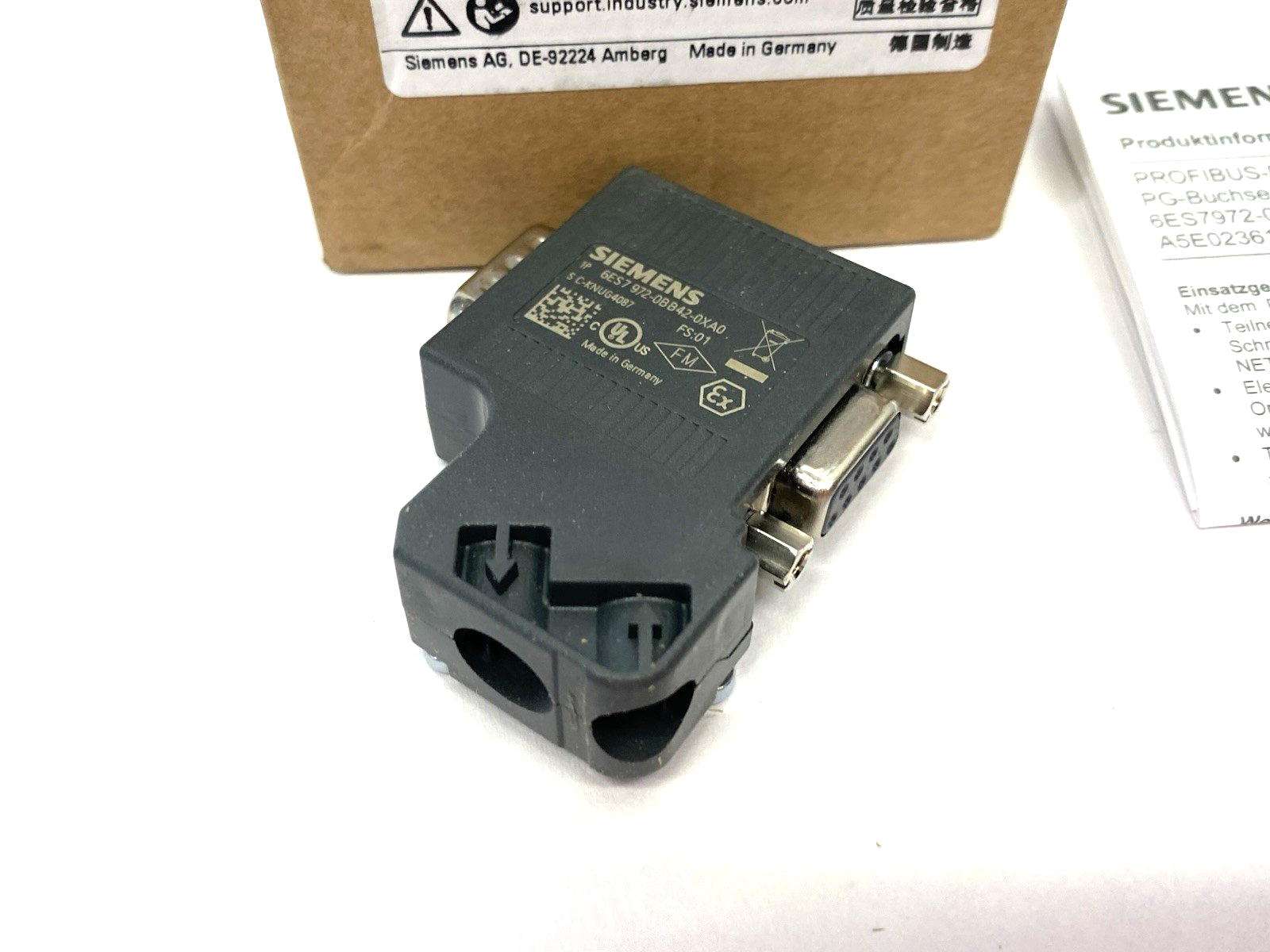 Siemens 6ES7972-0BB42-0XA0 SIMATIC DP PROFIBUS Bus Connector 35-Degree RS485 - Maverick Industrial Sales