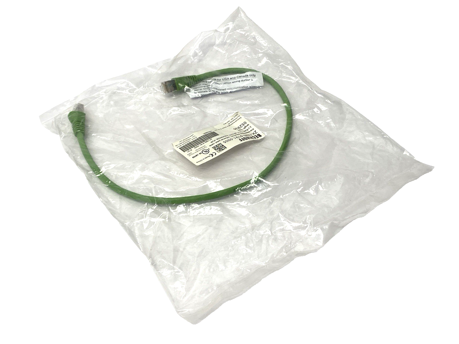 Beckhoff ZK1090-9191-0005 Double-Ended Ethernet Cable RJ45 to RJ45 0.5m Length - Maverick Industrial Sales
