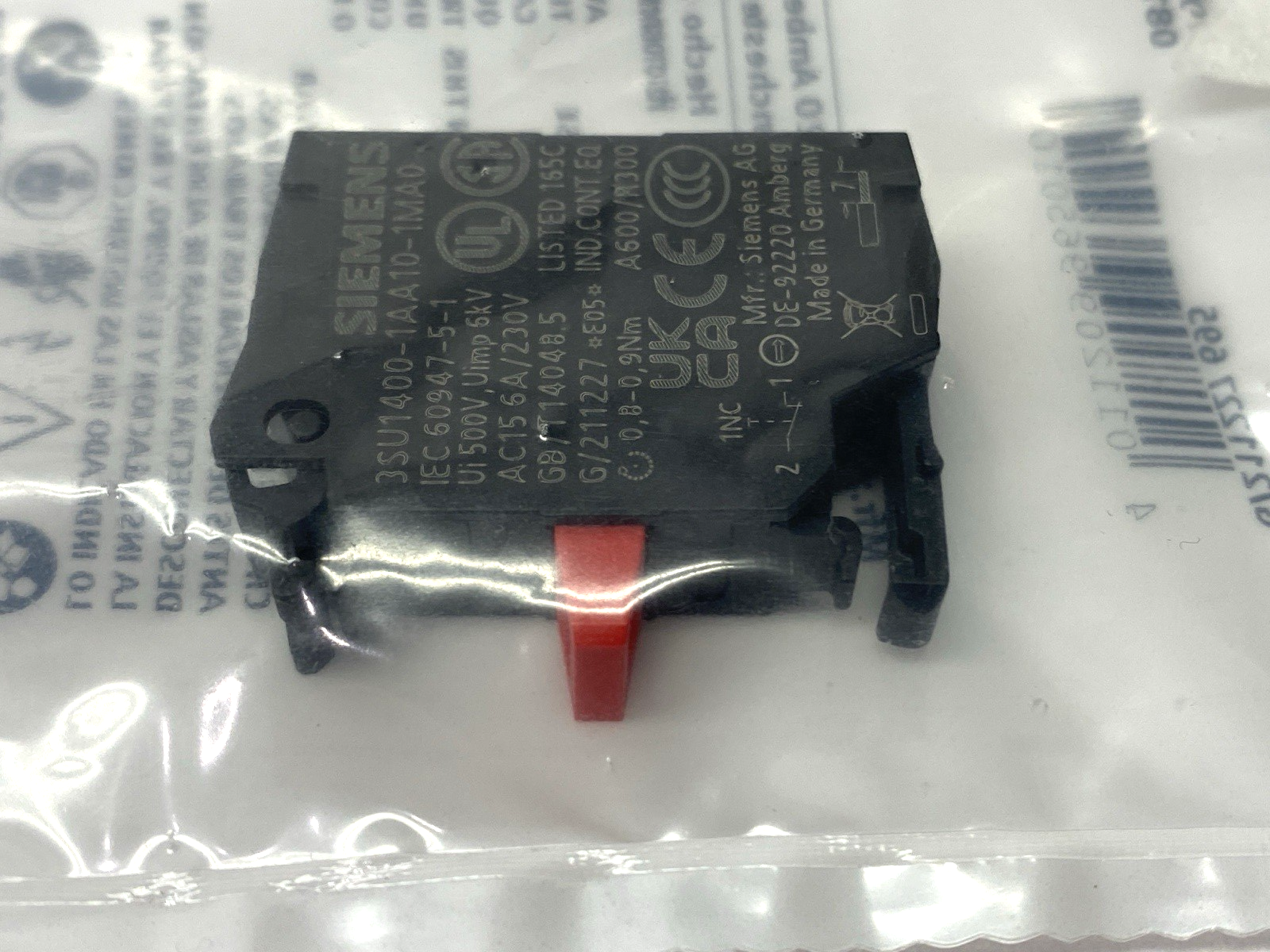 Siemens 3SU1400-1AA10-1MA0 Contact Module 1NC LOT OF 2 - Maverick Industrial Sales