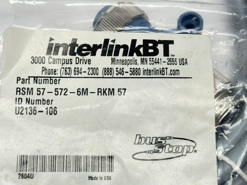 InterlinkBT RSM 57-572-6M-RKM 57 BusStop Cordset 6m U2136-106 - Maverick Industrial Sales