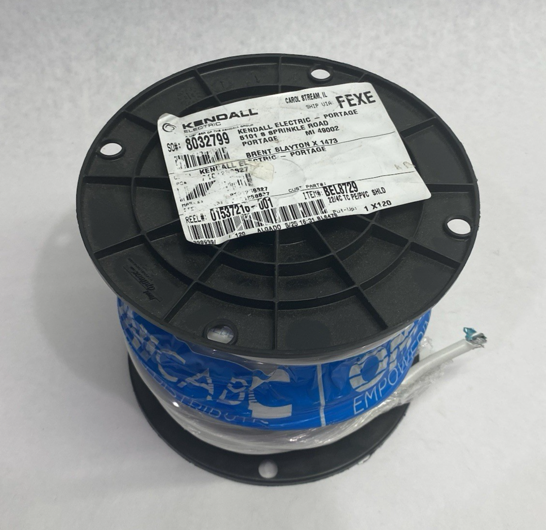 8729 | Belden Shielded Audio, Control, and Instru. Cable 22AWG 4-Cond LOT OF 120ft - New - Maverick Industrial Sales