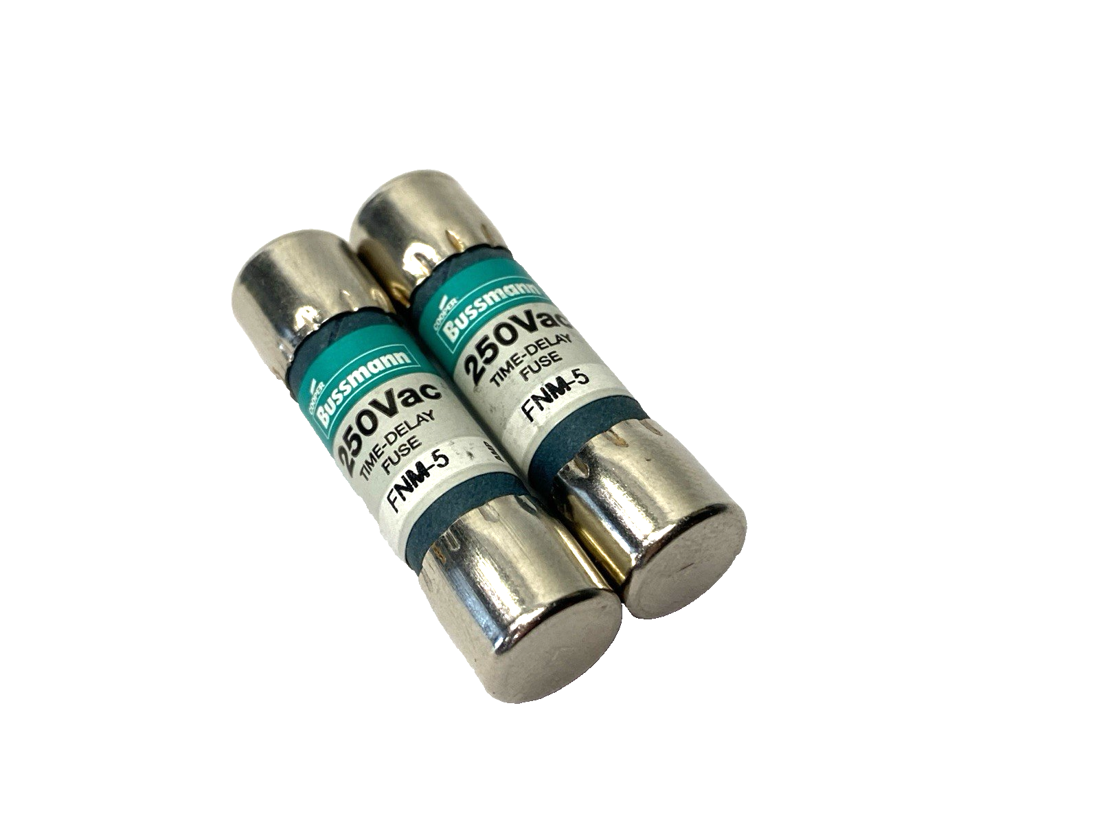 Cooper Bussmann FNM-5 Time-Delay Midget Fuse 250V 5A LOT OF 2 - Maverick Industrial Sales
