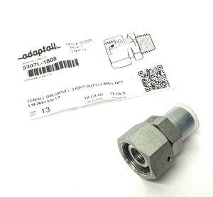 5307L-18-08 | Adaptall  Straight Female DIN (Swivel) X Male NPT, Light Duty - New – Open box