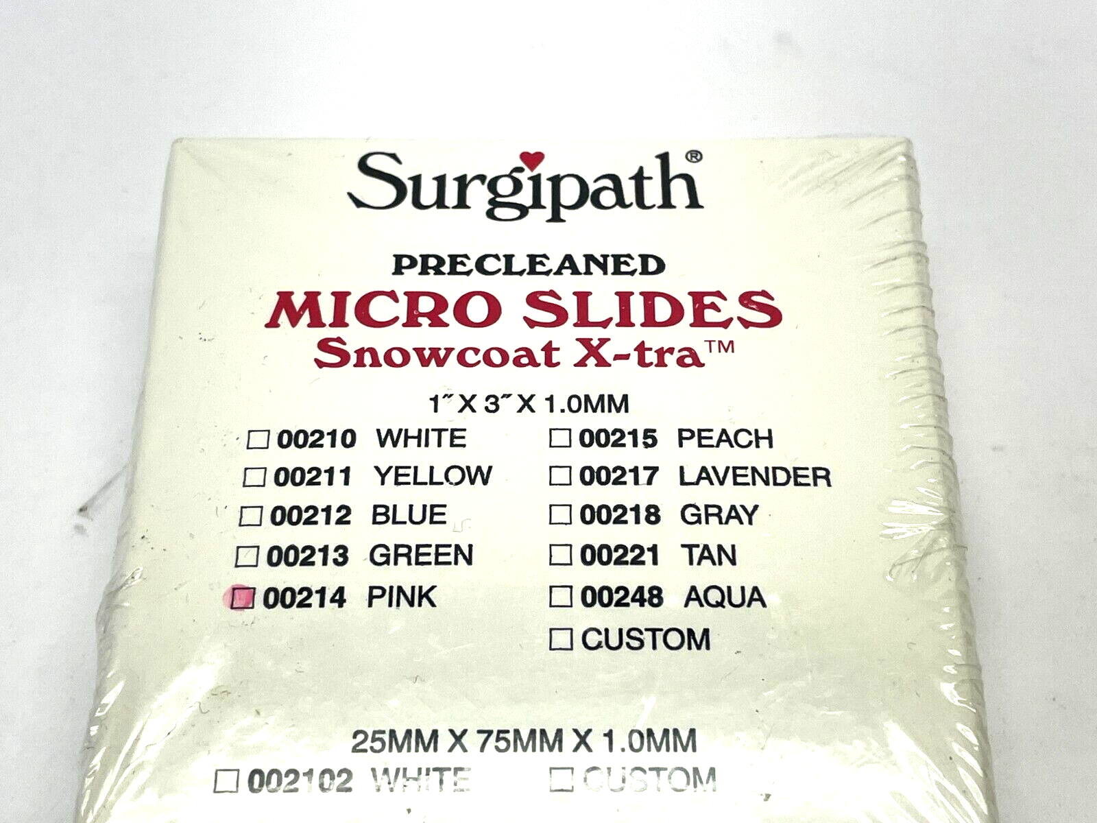 Leica Surgipath Snowcoat X-Tra 00214 Pink Micro Slides - Maverick Industrial Sales