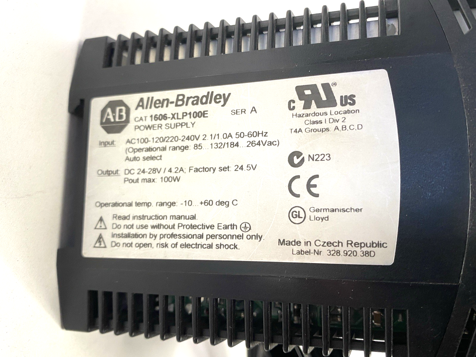 1606-XLP100E | Allen Bradley Ser. A Power Supply 24-28VDC 100W - Used - Maverick Industrial Sales