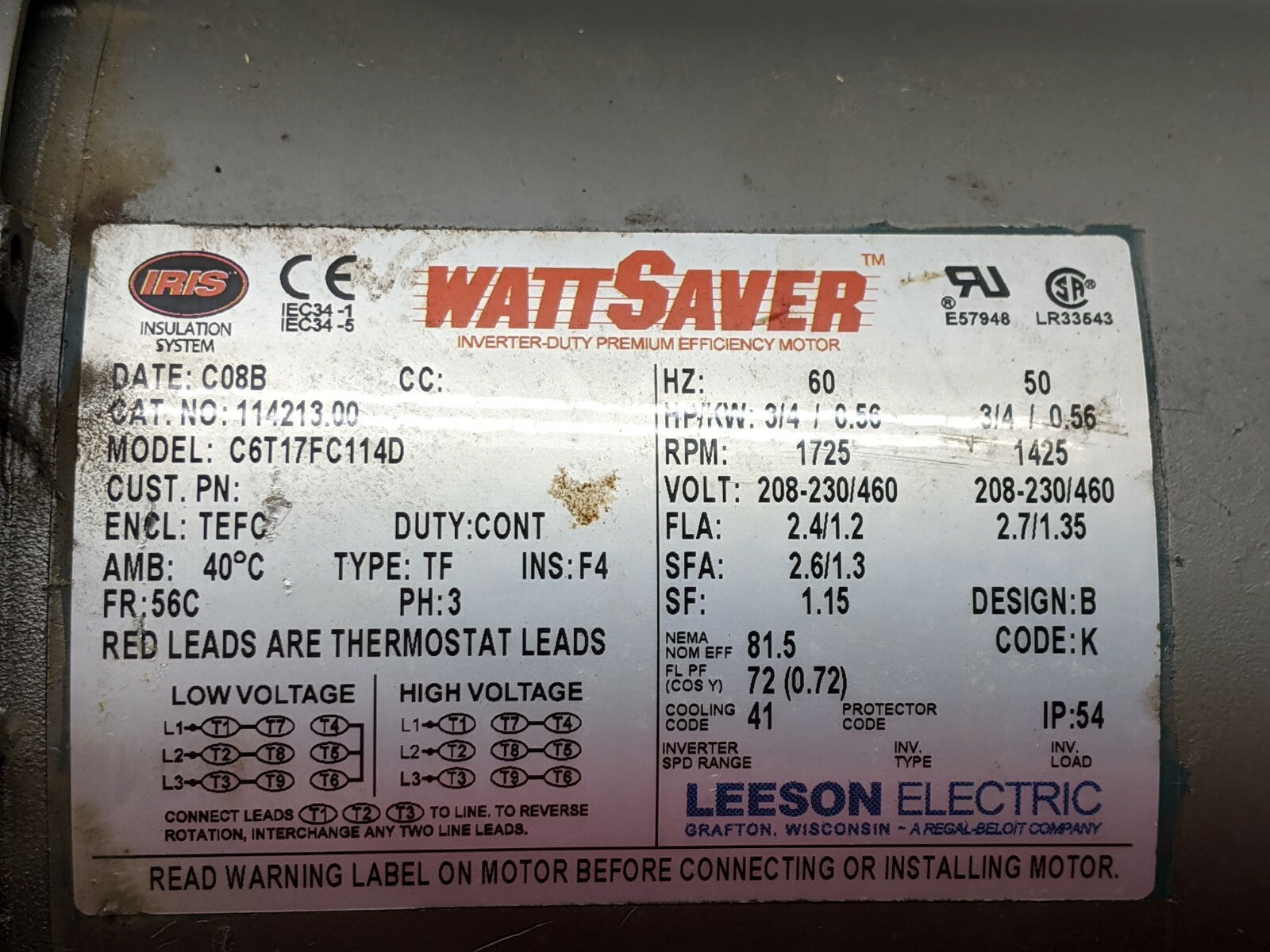 Boston Gear F721A20KB5G Speed Reducer Leeson 114213.00 Motor Conveyor Drive - Maverick Industrial Sales