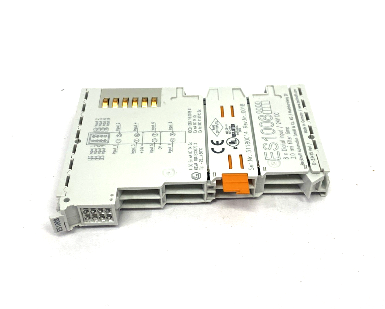 Beckhoff ES1008 Digital Input Module MISSING TERMINAL - Maverick Industrial Sales